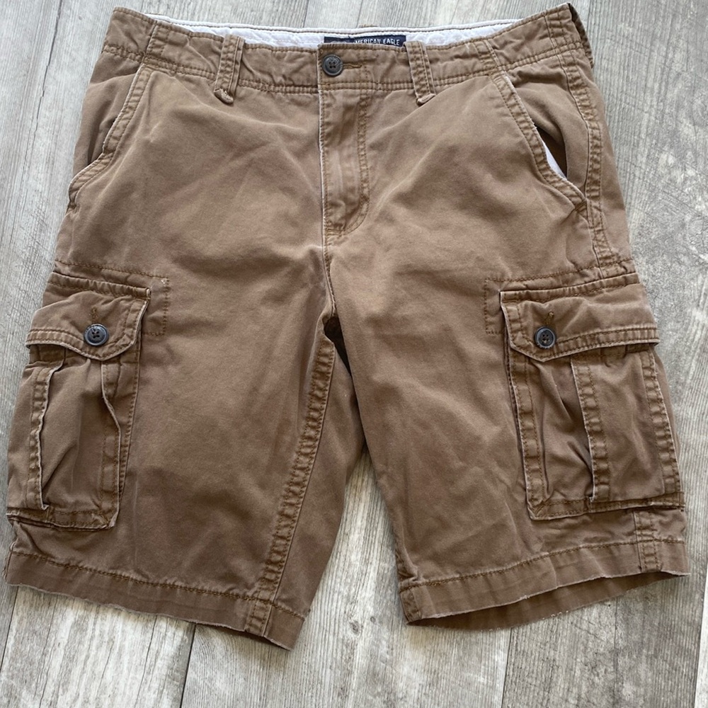 American Eagle Dark Khaki Cargo Shorta